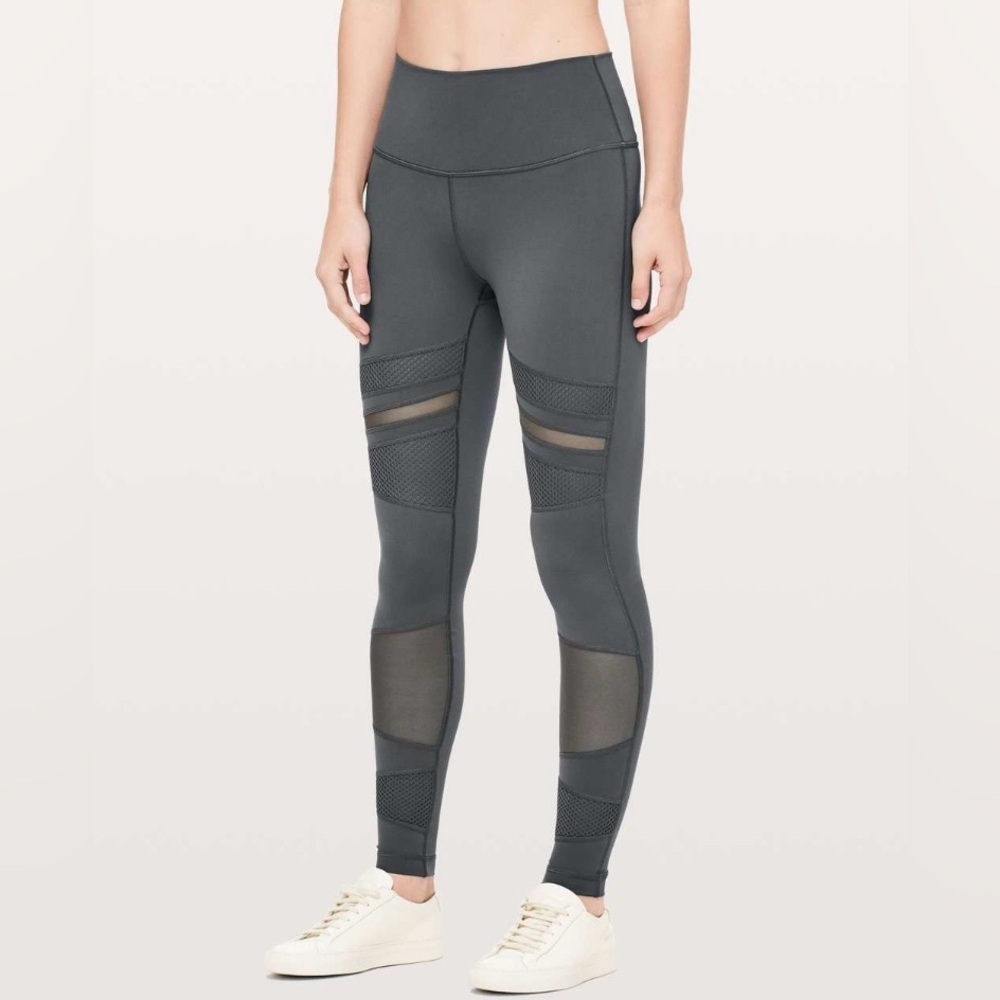2018 Lululemon Wunder Under High-Rise Tight 28” Mix & Mesh Melanite Size 8 NWOT